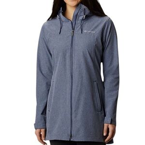 Columbia Women's Miller Peak Long Softshell Stretch Hooded Jacket size Large